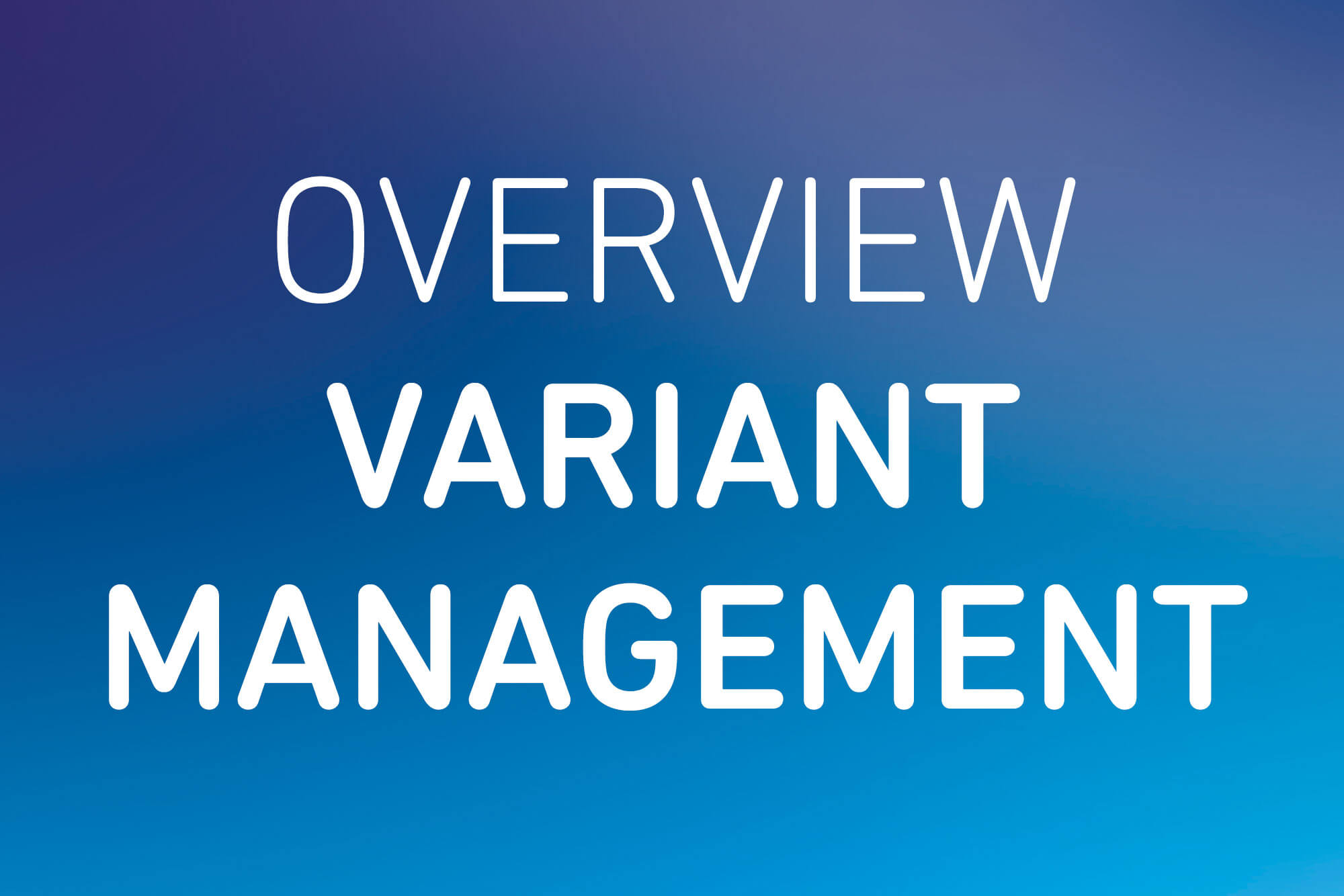 Overview Variant Management